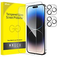 JETech Screen Protector for iPhone with Camera Lens Protector, Easy-Installation Tool, Tempered Glass Film, 2-Pack Each