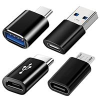 USB C Adapters 4 Pack, USB C to USB 3.0 OTG Adapter, Micro USB to USB Type C Adapter Compatible with MacBook Pro, Samsung Galaxy, Smartphones, Laptops, PC, in Car and More