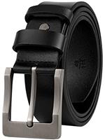 GSG Since 1998 Men's Genuine Leather Belts, 38mm Soft Casual Jeans & Work Belt M22068, Cut-to-Short Design for Father, Boyfriend, Brother, Son, Grandson