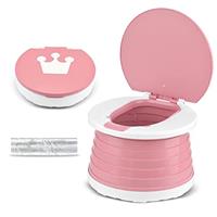 Travel Potty 2-in-1 Portable Foldable Kids Training Toilet Seat for Boys Girls Baby - Carry Potty - 15pcs Liners