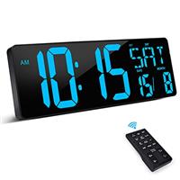 XREXS Digital Wall Clock, 16.5 Inch Large Digital Clock, Remote Control Alarm Clock, Count Up & 