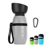 Pecute Dog Water Bottle 500ml, Portable Puppy Drinking Bottles Leak Proof Pet Travel Bottle, Lightweight Water Dispenser Bowl for Outdoor Walks Trips Hikes Travels(Grey)