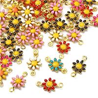Airssory 100 Pcs Random Color Enamel Golden Sunflower Links