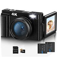 Digital Camera,Jumobuis 4K 48MP Autofocus Vlogging Camera with 32G Memory Card 16X Digital Zoom,Powerful Cameras for Photography with 2 Batteries for YouTube