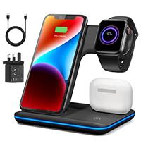 Wireless Charger 3 in 1, Wireless Charging Station for iPhone 16/15/14/13/12/11 and Apple Watch 8/7/6/5/4/3/2/SE, Charging Dock for AirPods 1/2/3/ Pro/Pro 2 with Lightning Port
