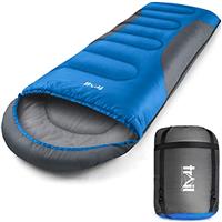 Trail Alpine 400 Hooded Sleeping Bag, 3 to 4 Season Extra Warm Double Quilted 400gsm Hollowfibre Filling, Snug Drawcord Hood, Full Length 2 Way Zipper, Single Adult, Lightweight & Compact with Bag
