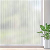 Lifetree Reeded Glass Window Film Privacy: 3D Decorative Vinyl Window Privacy Film Static Cling UV Blocking for Glass Windows Door