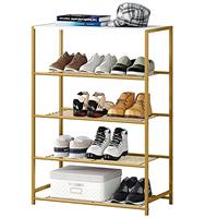 HOME BI Industrial Shoe Rack, Metal Shoe Storage Organizer, Shoe Shelves with Stable Metal Frame, Durable Shoe Shelf for Closet, Hallway, Entryway, Living Room