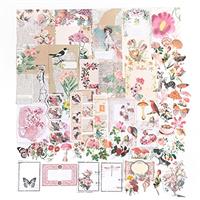 Alideco 260pcs Vintage Scrapbooking Stickers Pack,Retro Flowers, Plants, Coffee, lace, Decorative Diary Journal Embellishment Supplies Washi Paper Sticker for Craft
