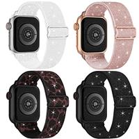 Stretchy Strap Compatible with Apple Watch Straps 38mm 40mm 41mm 42mm 44mm 45mm 46mm 49mm, Adjustable Braided Sport Elastic Bands Women Men Wristbands for iWatch Series 10/9/8/7/6/5/4/3/2/1 SE,Ultra 2