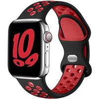 Upeak Sport Strap Compatible with Apple Watch Strap 38mm 40mm 41mm 42mm 44mm 45mm 46mm 49mm, Breathable Silicone Double Hole Snap Band for iWatch Strap Ultra 2 SE Series 10 9 8 7 6 5 4 3 2 1