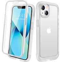 Diaclara Designed for iPhone 15 phone Case, Full Body Rugged Case with Built-in Touch Sensitive Anti-Scratch Screen Protector, with Camera Lens Protector for iPhone 15 6.1" (Frosted Clear)
