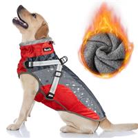 SlowTon Winter Dog Coat, Warm Polar Fleece Lining Outdoor Ja