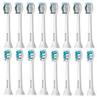 16 Pack Replacement Toothbrush Heads Compatible with Philips Sonicare Electric Toothbrush. 8er White and 8er Black
