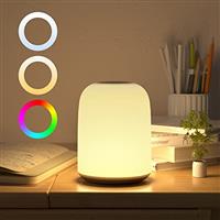 Smart Table Lamp, Dimmable Desk Lamp with App/Voice Control, LED RGB Color Changing Touch Lamp, Night Lamp for Bedroom Compatible with Alexa and Google Home