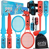 Switch Sports Games 2023 Accessories Bundle Pack for Nintendo Switch & OLED with Tennis Rackets, Golf Clubs, Chambara Swords, Soccer Leg Straps & Joycon Grips - With Carry Bag