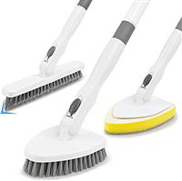 Tub and Tile Scrubber Bathroom Cleaner Shower Cleaning Brush 51.5 Detachable Long Handle, Stiff Bristles Scrub Brush Cleaning Tool for Bathtub Kitchen Toilet Wall Floor Glass