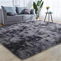 GJWLaie Rugs Living Room Grey Area Rugs for Bedroom Anti Silp Soft Shaggy Tie-Dye Plush Fluffy Living Room Rug Indoor Home Kidsroom Decor Carpet