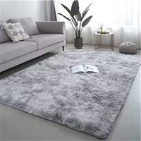 GJWLaie Rugs Living Room Grey Area Rugs for Bedroom Anti Silp Soft Shaggy Tie-Dye Plush Fluffy Living Room Rug Indoor Home Kidsroom Decor Carpet