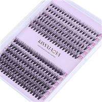 Cluster Lashes Extensions, 144Pcs Individual Clusters Lashes D Curl 15mm, Wide Stem Cluster Eyelashes Soft Natural False Eyelashes DIY Eyelash Extension At Home (15mm, 144P D Curl)