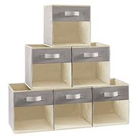 Lifewit Cube Storage Boxes Set of 6, Fabric Storage Box with a Clear Window and Handles, Foldable Storage Cubes Clothes Organiser for Wardrobe, Closet, Shelves