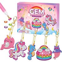 ORIENTAL CHERRY Arts and Crafts for Kids Ages 8-12 - Make Your Own GEM Keychains - 5D Diamond by Numbers Art Kits for Girls Kids Toddler Ages 3-5 4-6 6-8