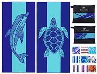 Haleey Microfibre Oversized Lightweight Beach Towel 180x80cm Extra Large Thin Sand Free Towels Travel Swim Pool Yoga Gym Camping for Adults Women Men Beach Essentials Accessories Vacation Gift