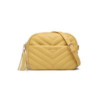 Miss Lulu Women Cross Body Bag Shoulder Bag Satchel Handbags Messenger Bag, Synthetic Leather,V-Shaped Knitting Texture,Tassel Decoration, Classic, With Removable and Adjustable Shoulder Strap