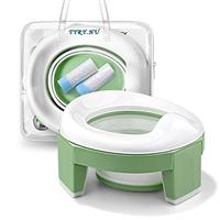 TYRY.HU Potty Training Toilet Chairs 3-in-1 Travel Potty Seat Trainer Portable Foldable WC Trainer Ring Seats Detachable Reusable Liner Suitable for Toddler Boys Girls with Splash Guard Easy to Clean
