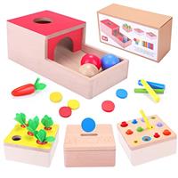 LZDMY Baby Toys for 12 Months Wooden Montessori Toy for 1 2 3 Years Old, 4 in 1 Activity Cube Toddlers Educational Sensory Sorting Toy, 1st Birthday
