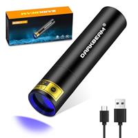 DARKBEAM UV Black Light Flashlight Mini 365nm - Rechargeable USB Strong Ultraviolet LED Flashlights, Portable Woods lamp, Detector for Pet Urine/Stains, Flurescent, Uranium Glass, Amber 370nm