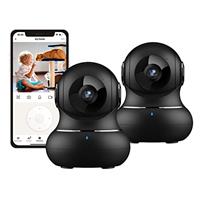 litokam Camera, 2K Indoor Camera with 360 Auto Tracking, Pet Camera with Motion Detection, IR Night Vision, 2-Way Audio, WiFi Camera for Nanny/Baby Monitor, Wireless Camera Work with Alexa, 2 Pack