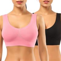 SIMIYA Super Comfort Bra, Womens Sports Bras Removable Pads Plus Size Sleep Bras for Girls in Yoga Bralette Leisure Stretch Crop Tops Vest