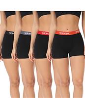 wirarpa Women's Cotton Boxer Briefs 3" Inseam Ladies Safety Boxer Shorts Anti Chafing Boyshorts Panties 4 Pack