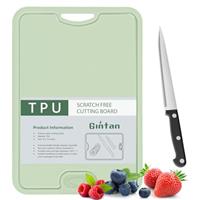 Gintan Flexible TPU Chopping Board, BPA Free with Knife and Juice Groove, Scratch Resistant Flexible Chopping Boards for Kitchen, Dishwasher Safe, Grippy Handle, Non-Slip