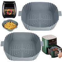 YQL Silicone Air Fryer Liner, 2PCS Square Liner 8 inch Reusable Liner for COSORI, Ninja, Tower and More
