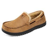 VeraCosy Men's Classic Moccasin Slippers Soft Faux Suede Memory Foam Closed-back Indoor House Shoes