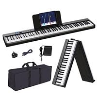 Piano Keyboard Foldable Bluetooth Digital Piano with Lighted Keys Semi-Weighted Keyboard Piano Recha