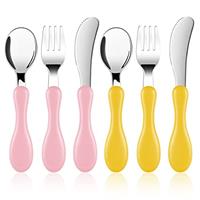 Vicloon Toddler Utensil Set - Stainless Steel Baby Forks and Spoons, Tableware Set for Kids
