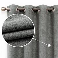 CUCRAF Black Blackout Curtains Eyelet Thermal Insulated Blac