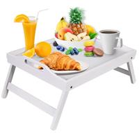 Mosii Bamboo Bed Tray Table With Handles & Foldable Legs, Multipurpose Lap Tray & Standing Desk For Breakfast In Bed, Sofa, Eating, Platters, Working, Serving, Drawing, Laptop Stand & Snack Tray