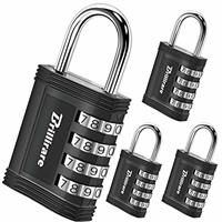 4 Pack Combination Lock, 4-Digit Waterproof Padlock, Zinc Alloy Outdoor Keyless Resettable Travel Luggage Locks for Backpack, Gym Locker, Hasp, Fence, Gate, Case, Toolbox-by Brillirare
