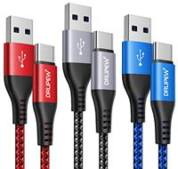 USB C Cable(1M 3-Pack),USB to USB C Fast Charger Cable Nylon Braided,3A Fast Charging Type C Lead Co