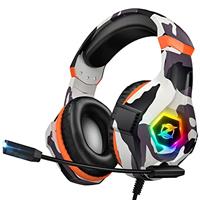 Ozeino Gaming Headset with Microphone 3D Surround Sound Headset with Noise Cancelling RGB Lights Pink