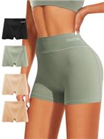 MIOTAN Women's Boy Shorts Underwear Cotton Boxers High Waisted Panties Boyshort Soft Ladies Briefs 4 Pack Multipack