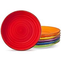 vancasso Bonita Salad Plates, 8.5 inch Small Dinner Plates Set, Ceramic Dessert Plate Serving Dishes Set of 6, Microwave, Oven and Dishwasher Safe, Assorted Color