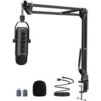 zealsound USB Microphone Kit, k66 Podcast mic for iPhone, PC, PS4/5, with Noise Cancelling, Mute, Boom Arm, for Gaming, Recording, Voice Over,Zoom, Discord, YouTuber on Mac, Windows, K66S series