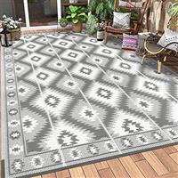 SHACOS Patio Rug Outdoor Reversible Camping Rug Portable Floor Mat UV Resistant Waterproof Recycled Plastic Straw Rug Area Rug