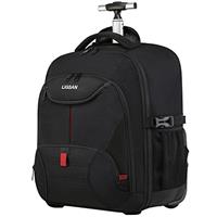 Travel Backpack with Wheels for Men Women, 17inch Wheeled Backpack Laptop Trolley Bag on Wheels Large Waterproof Rolling Rucksack on Wheels Carry on Luggage Bag Durable Suitcase College Schoolbag