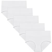 TANSTC Underwear Women High Waist Cotton Knickers Ladies Panties Full Coverage Briefs Soft Underpants Slight Tummy Control Pants Multipack of 5